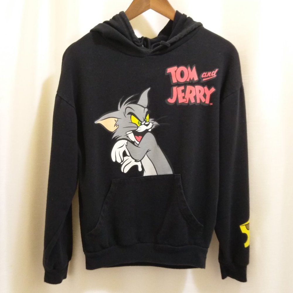 Tom & Jerry Black‎ Oversized Slouchy Hoodie - Sz S
